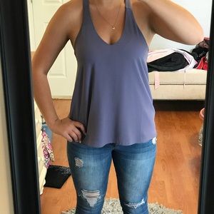 Light Lavender Purple Tank Top with Open Back